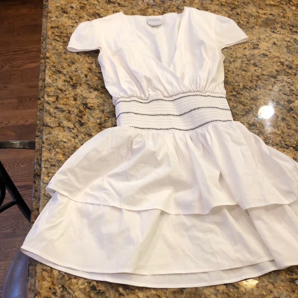 Donna Mizani Peplum Cinched smocked waist mini